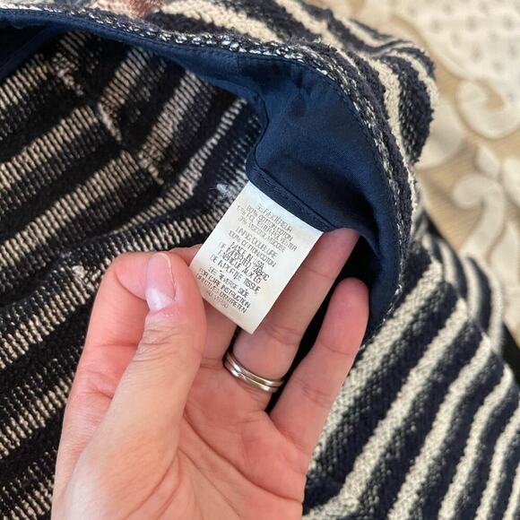 Theory Lyerly Navy Stripe Flared Knit Skirt - Picture 6 of 7